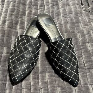 Dolce Vita Black Quilted Studded Mules